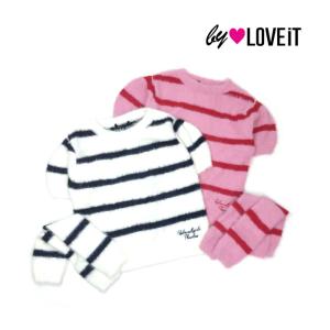 by LOVEiT　バイラビット　子供服　23秋　アームカバーつきシャギーボーダーニット　60%OFF　セール　返品・交換不可　｜billy-k