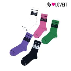 by LOVEiT　バイラビット　子供服　23冬　ラインロゴクルーソックス　日本製　60%OFF　セール　返品・交換不可｜billy-k