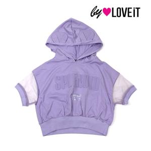 by LOVEiT　バイラビット　子供服　24春　クマ耳フードエンボスロゴTシャツ｜billy-k