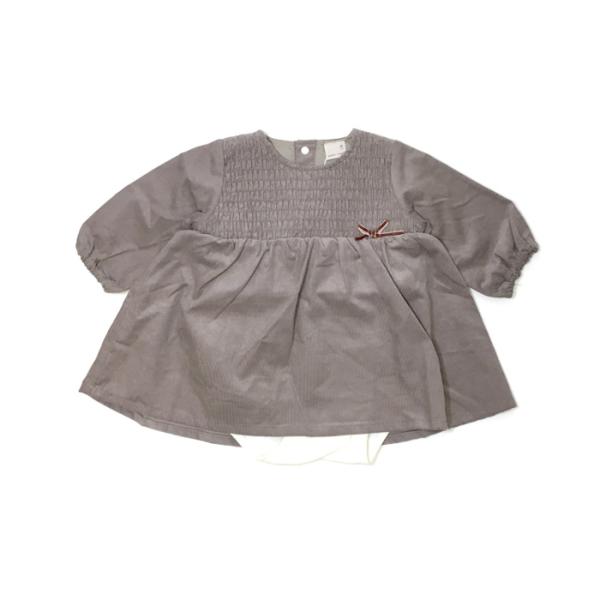 petit main　プティマイン　子供服　23冬　シャーリングワンピロンパース　60%OFF　セー...