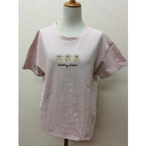 ラブトキシック　ラブトキシック 薄ピンクのＴシャツ くまの刺繍 サイズL