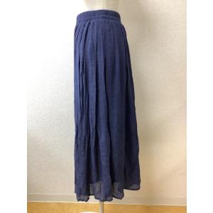 ソウルベリー ネイビーちりめん生地 ウエストゴ...の詳細画像1