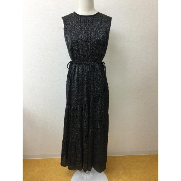 DRESSLAVE ジオン商事　黒に白ドット生地 ティアードワンピース 背中の開いたデザイン サイズ...