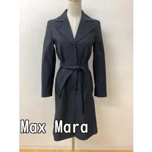 マックスマーラ (Max Mara)　黒にストライプ地模様 薄手コート サイズ36｜bimota