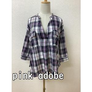 pink adobe　pink adobe ピンクアドベ パープル系チェック プルオーバーシャツ サイズM