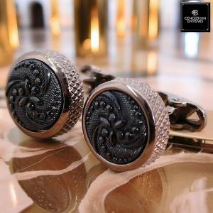 ディオール　カフス　CDアイコン　シルバー　黒　ブラック　カフリンクス　メンズ Christian Dior（クリスチャン・ディオール） 美品 カフス オニキス