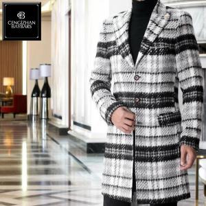 チェスターコート ダブル ハーフコート 秋/冬 ウール メンズ XXXLまで