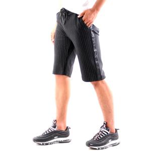 ジャージー ショートパンツ ストライプ 半ズボン イージーパンツ メンズ　黒　サイドライン 大きいサイズ も入荷｜bin-1