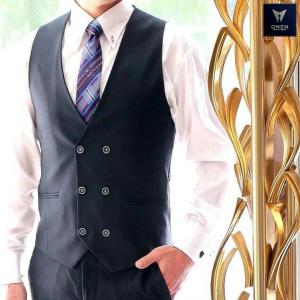 ジレ ベスト 前開き 襟付き グレー 大きいサイズ 秋冬 ジャケパン