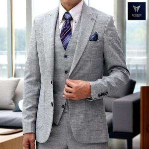 テーラードジャケット メンズ セットアップ ジレ グレー ストライプ