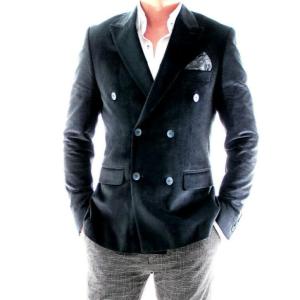 コーデュロイ テーラードジャケット ダブル ブレザー