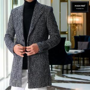 チェスターコート 紺/ネイビー コーデュロイ ハーフコート メンズ