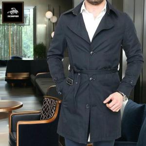 チェスターコート 紺/ネイビー コーデュロイ ハーフコート メンズ