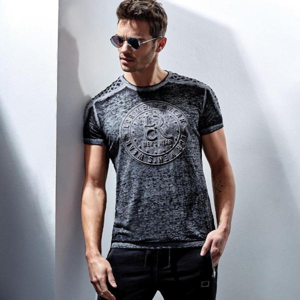 Ｔシャツ 半袖 ブランドロゴ 白紺黒 メンズ　ロゴ エンボスM L X LXXL 大きいサイズも入荷...