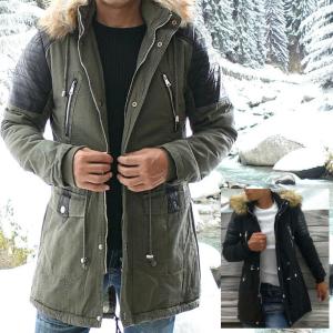 モッズコート ハーフコート 裏ボア メンズ バイカーディテール カーキ 黒 ボリュームファー フード付き ジャケット 大きいサイズも入荷 Xfeel8 Bin 1 Limitedヤフーショップ 通販 Yahoo ショッピング