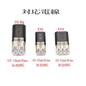 配線接続コネクター 2ピン D2 / 40個セ...の詳細画像1