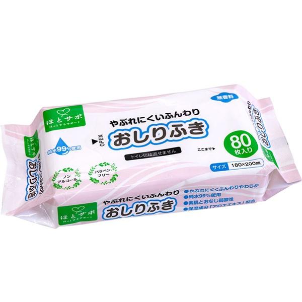 MISM　JAPAN やぶれにくいふんわりおしりふき / 80枚入×32袋
