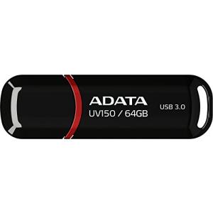 エイデータ ADATA USBメモリ 64GB USB3.0 キャップ付 ブラック AUV150-64G-RBK