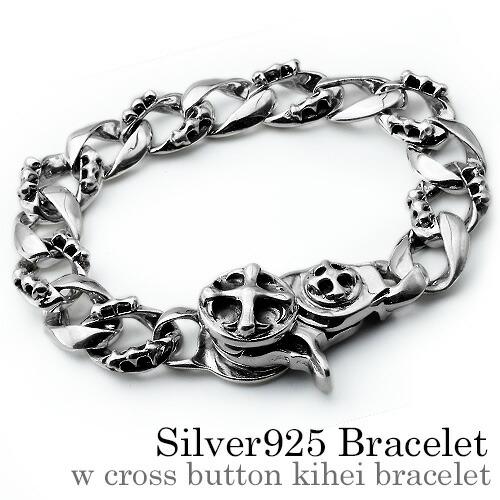 ブレスレット メンズ シルバー925 喜平ブレスレット チェーンブレスレット 喜平チェーン クロス ...