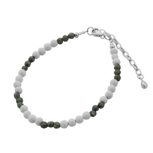 ストーンブレスレット アンクレット メンズ シルバー925 天然石ブレスレット バイカラー 2WAY...