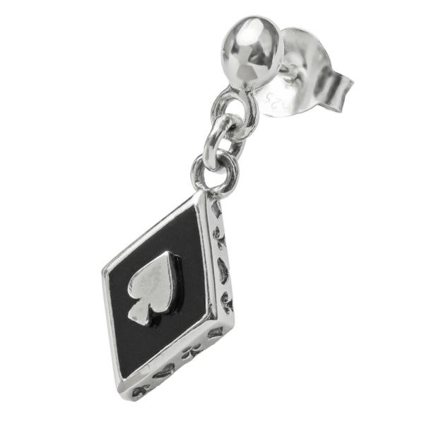 ピアス メンズ 片耳用 トランプピアス レディース シルバー925 揺れるピアス スペード ダイヤ型...