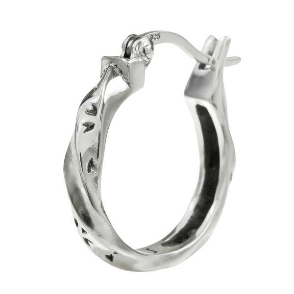 ピアス 送料無料 メンズ レディース 桜 ツイスト フープ ピアス リング シルバー925 アクセサ...