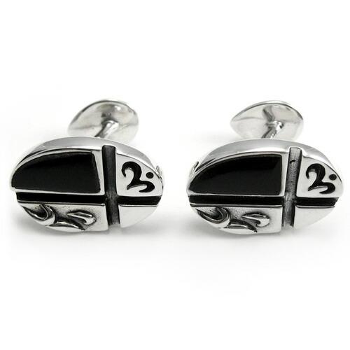 カフスボタン メンズ カフリンクス おしゃれ 結婚式 カウスボタン 黒 ブラック アラベスク模様 丸...