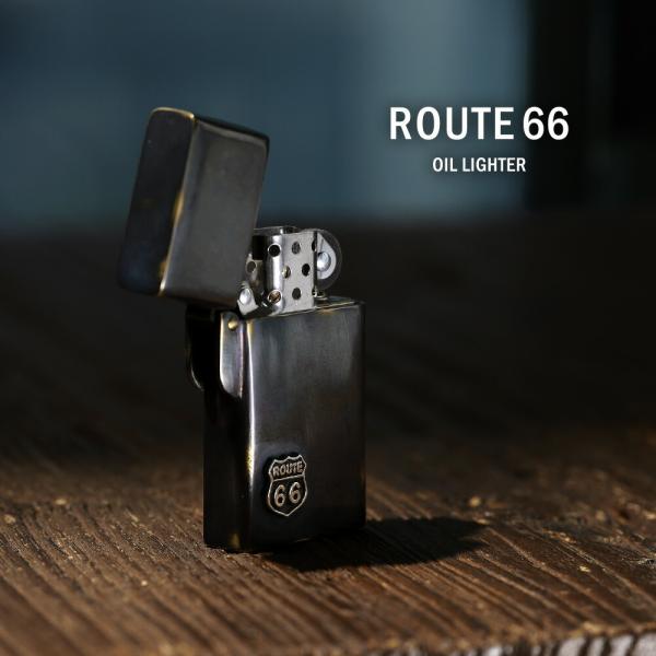 Route66 オイルライター メンズ レディース ルート66 真鍮 シルバー925 古美加工 アメ...