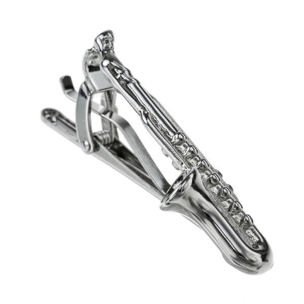 ネクタイピン 楽器 サックス おもしろ おしゃれ 音楽モチーフ アルトサックス ミニチュア シルバー...