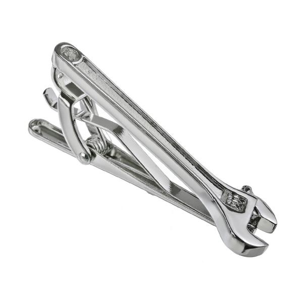 ネクタイピン おもしろ おしゃれ 工具 モンキーレンチ スパナ シンプル シルバー タイピン タイバ...