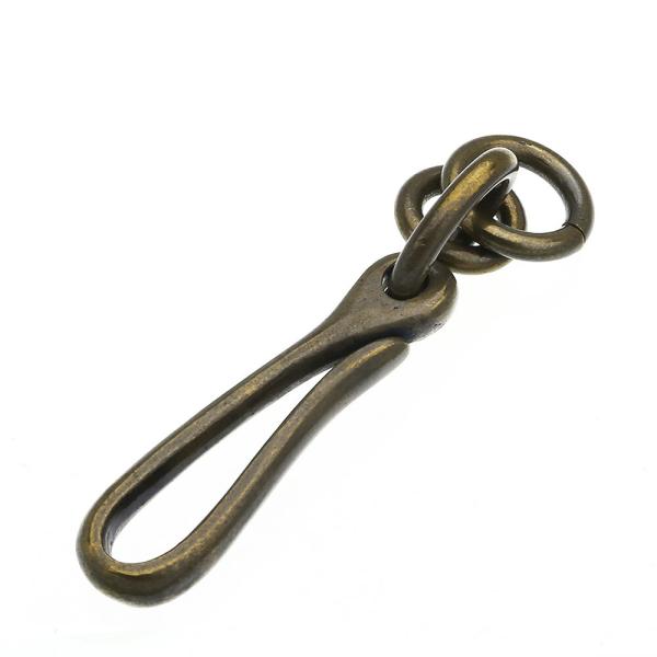 キーホルダー キーリング キーフック 真鍮 ゴールド 鍵 車 スマートキー ウォレットチェーン カス...