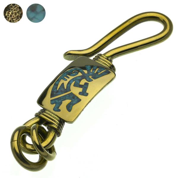 キーホルダー キーリング キーフック 真鍮 ゴールド 鍵 車 スマートキー ウォレットチェーン ココ...