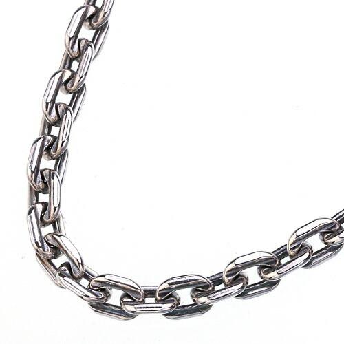 アズキチェーンネックレス メンズ シルバー925 幅4mm 50cm 50センチ 小豆 カッティング...