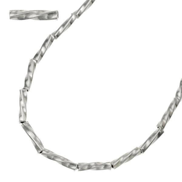 カレンシルバーネックレス メンズ ツイスト パイプビーズ シルバーチェーン 950 細め シンプル ...