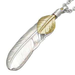 羽根型シルバーゴールドペンダント Binich（ビニッチ） ネックレス メンズ レディース シルバー925