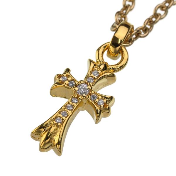 ゴールド ゴシッククロス ネックレス 十字架 シルバー925 ジルコニア シンプル 小さめ 人気 ユ...