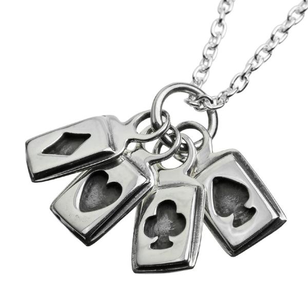 トランプ ネックレス ペンダントトップ メンズ レディース シルバー925 スペード ハート ダイヤ...