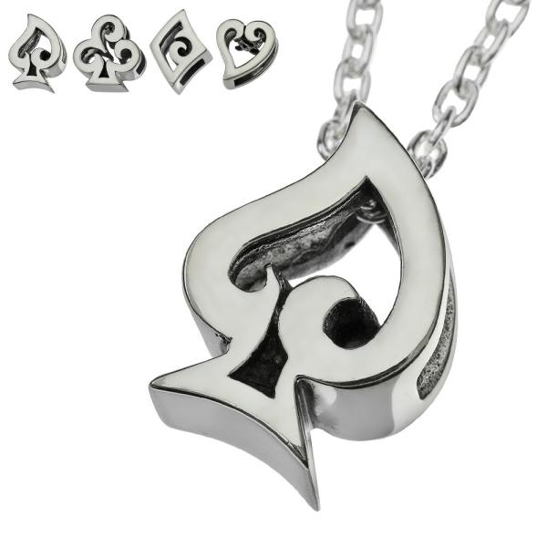 トランプ ネックレス ペンダントトップ メンズ レディース シルバー925 スペード ハート ダイヤ...