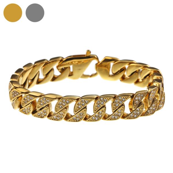 ジルコニア マイアミキューバン リンク ブレスレット 喜平 メンズ アクセサリー ヒップホップ HI...