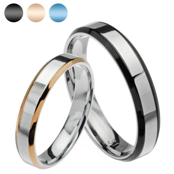 (有料刻印可能)(ペア販売)ダブルライン スチール ペアリング 指輪 ペア メンズ レディース スチ...
