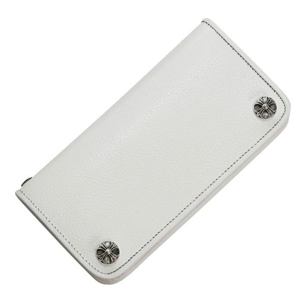 ホワイトクロスレザーウォレット 革財布 長財布 本革