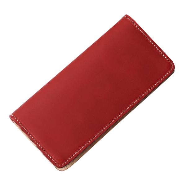 レッド カウレザー ウォレット 牛革 牛革財布 長財布 メンズ 本革