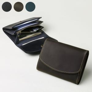 黒レザー フラップ式ミニ財布 Binich（ビニッチ） 財布 メンズ クレイジーホースレザー フラップ