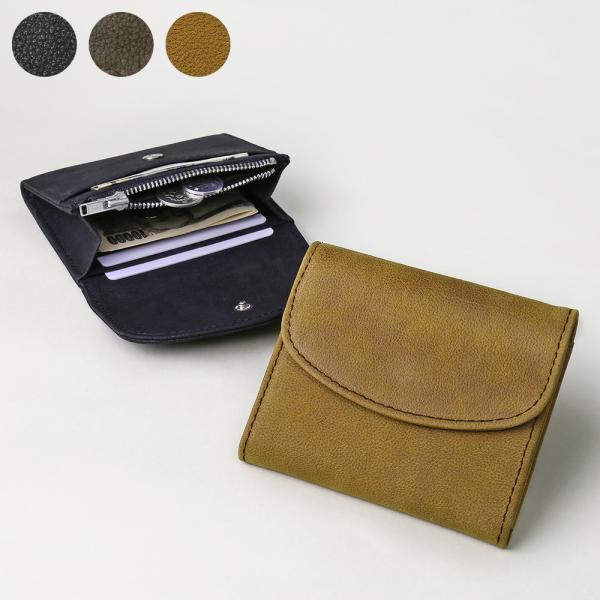 財布 メンズ ライチグレイン レザー ウォレット ミニ財布 財布 コンパクト 本革 革 コインケース...