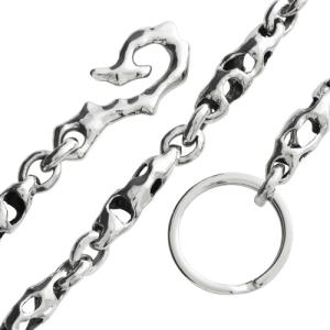 スモールスカルリンクウォレットチェーン シルバー925 アクセサリー Binich 20代 30代 40代 50代 父の日 クリスマス プレゼント bawc-1502 Binich（ビニッチ） スモールスカルリンクウォレットチェーン シルバー