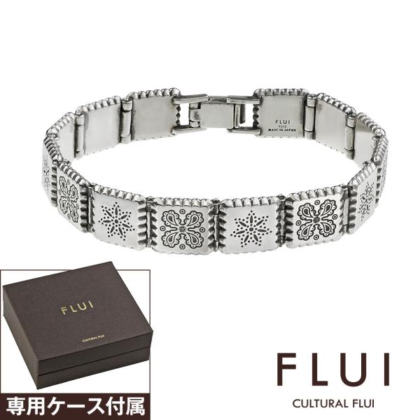 FLUI リヴュレット ペイズリーパネル ブレスレット メンズ シルバー925 ブランド バンダナ柄...