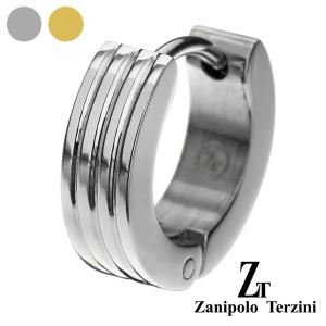 zanipolo terzini (ザニポロタルツィーニ) ハーフ フォー ライン フープピアス メンズ 男性 アクセサリー ステンレス ピアス 片耳用 (1個売り)｜binich