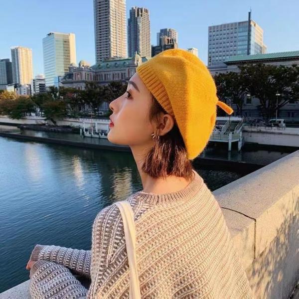 24時間内発送 ベレー帽　ニット帽　レディース帽子　韓国帽子　韓国ファッション　8色