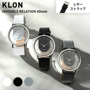 KLON INVISIBLE RELATION 40mm BLACK WHITE GRAY クローン インビジブル リレーション 40ミリ 腕時計 レザーバンド スケルトン クリア 文字盤 ユニセックス