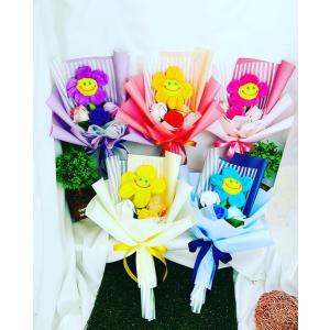 スマイルフラワー・スマイル花束・人形ブーけ・可愛すぎるブーケ